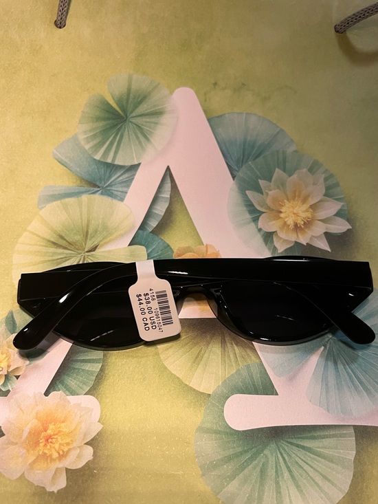 Anthropologie Eyeking East West Oval Sunglasses - NWT - Black main image 6
